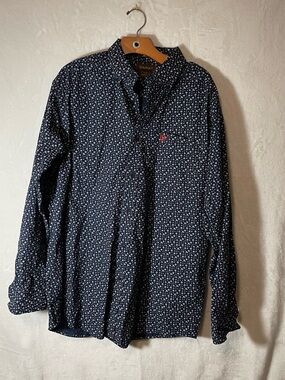 Ariat Navy Button-Down with Micro Floral Print